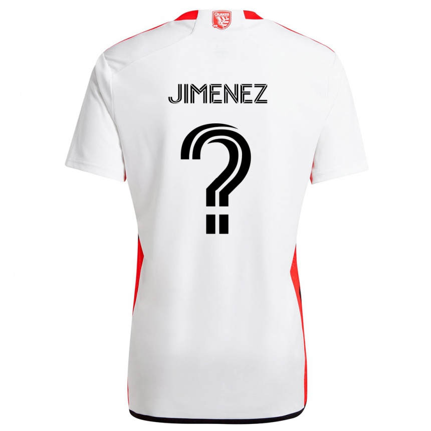 Kids Football Kevin Jimenez #0 White Red Away Jersey 2024/25 T-Shirt