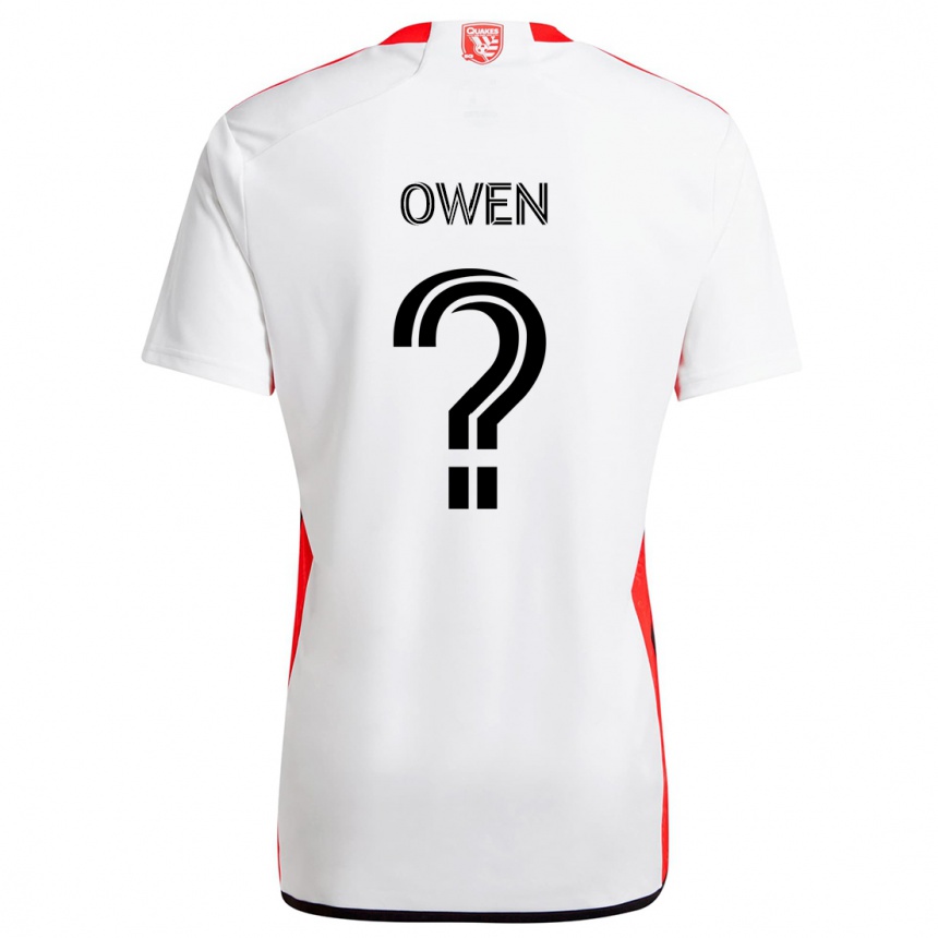 Kids Football Connor Owen #0 White Red Away Jersey 2024/25 T-Shirt