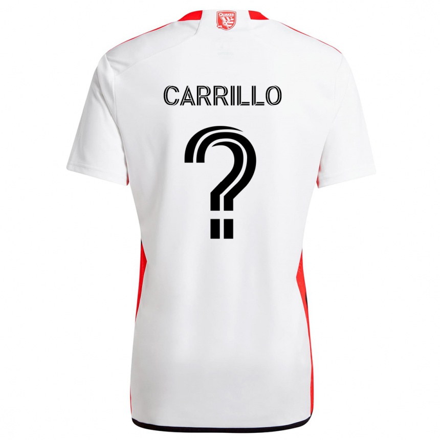 Kids Football Israel Carrillo #0 White Red Away Jersey 2024/25 T-Shirt