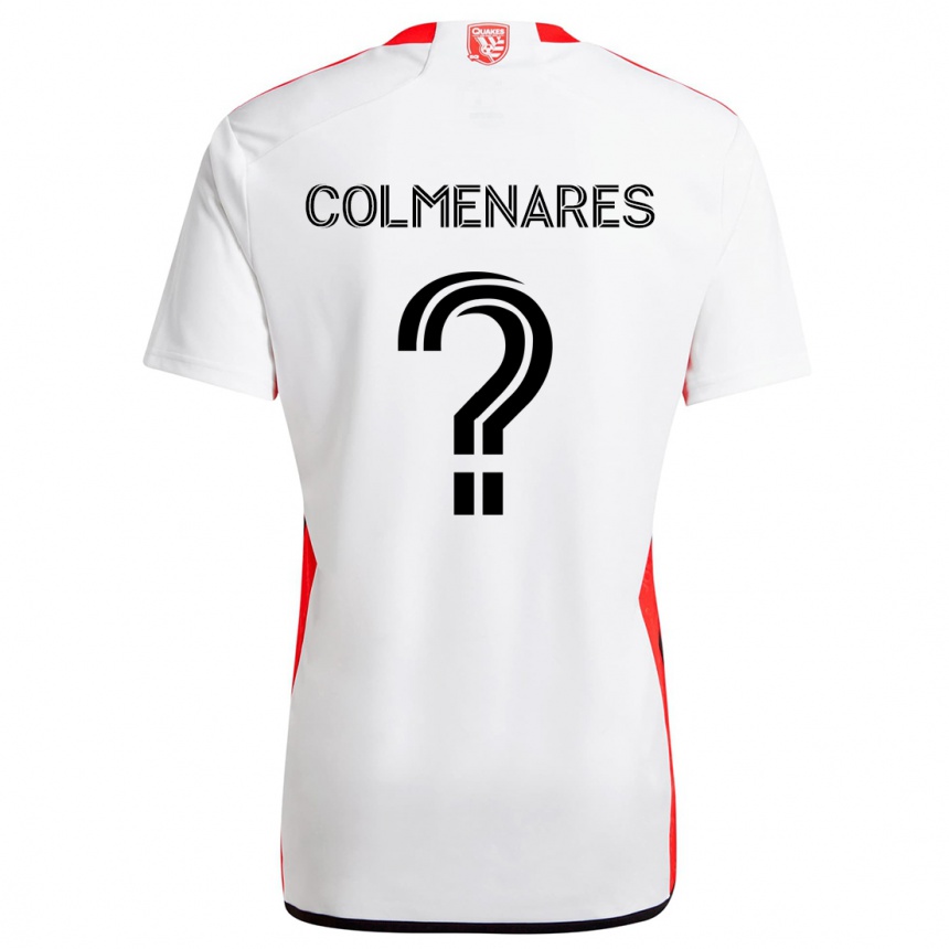 Kids Football Mateo Colmenares #0 White Red Away Jersey 2024/25 T-Shirt