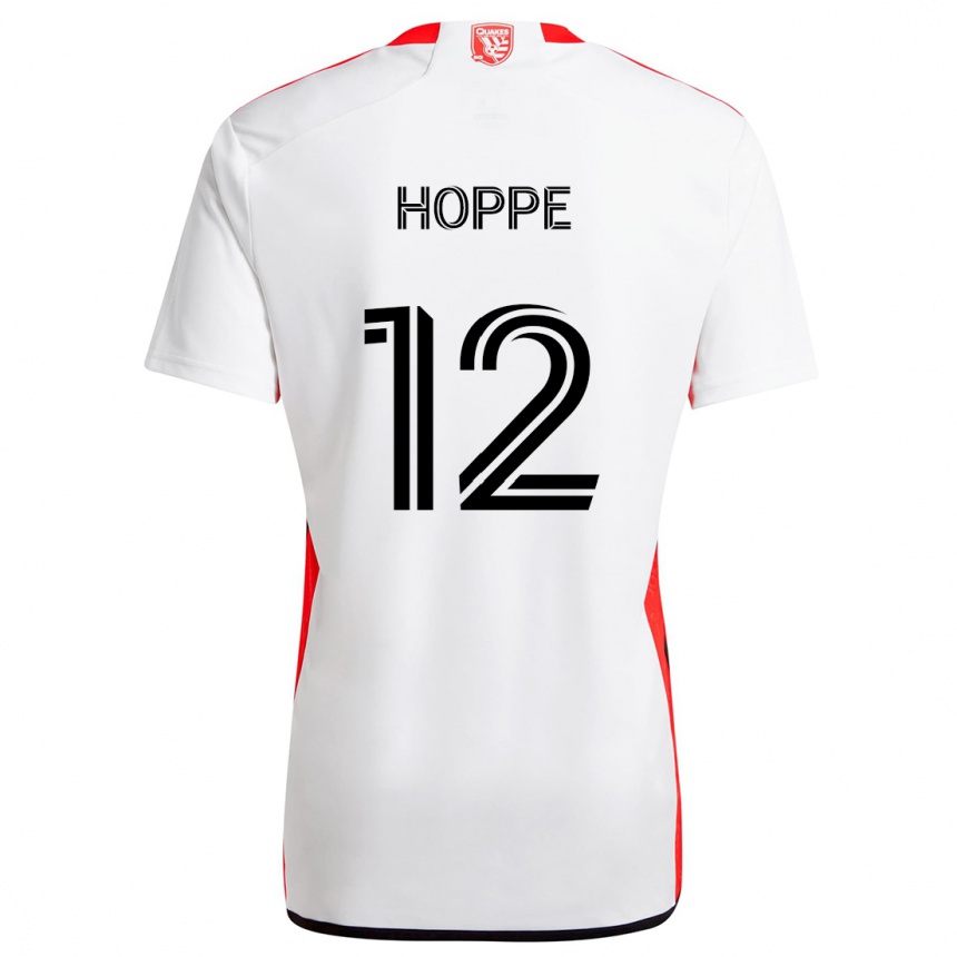 Kids Football Matthew Hoppe #12 White Red Away Jersey 2024/25 T-Shirt