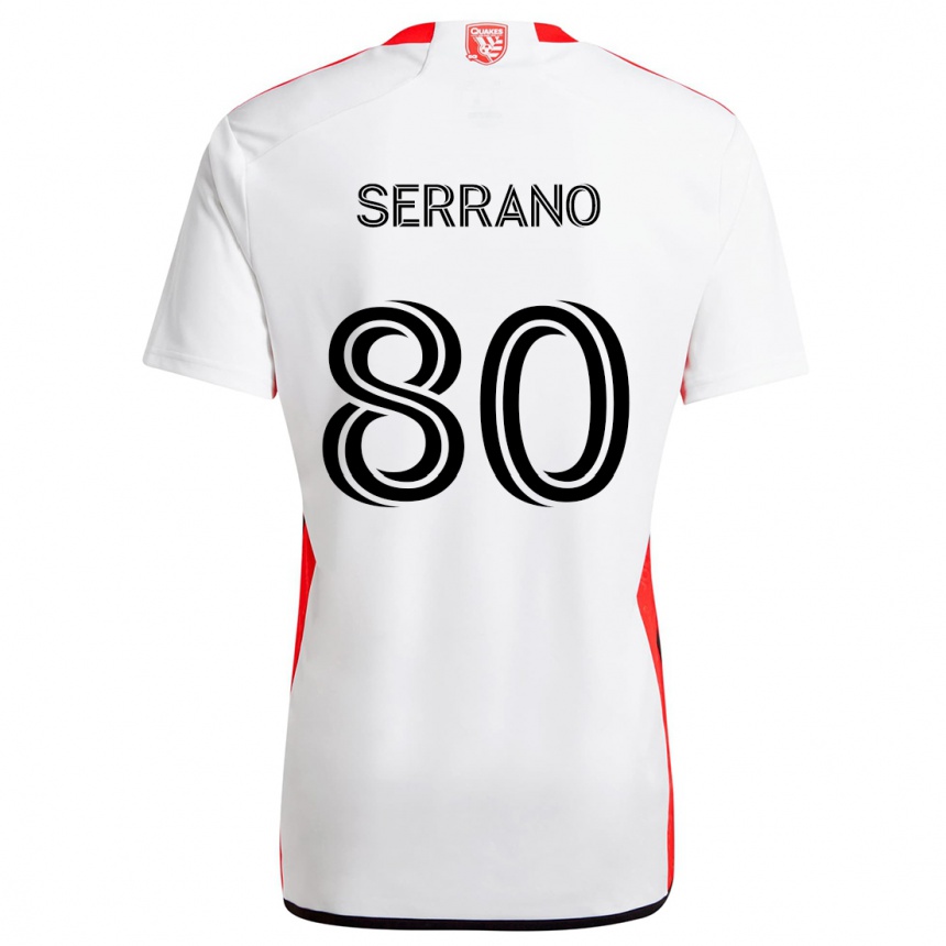 Kids Football David Serrano #80 White Red Away Jersey 2024/25 T-Shirt