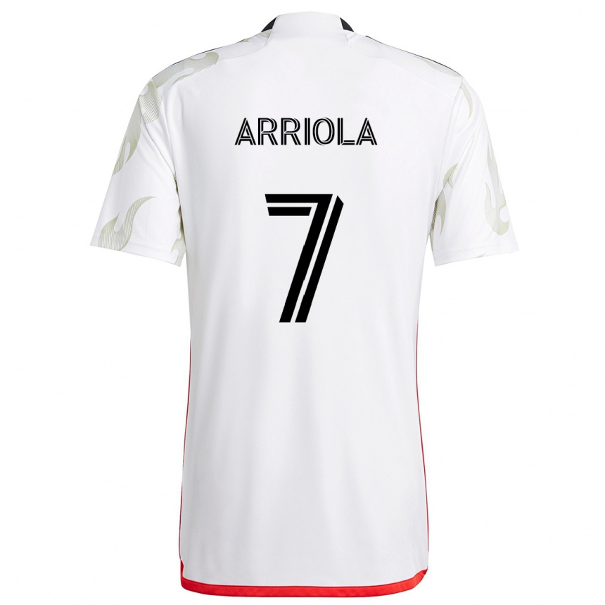 Kids Football Paul Arriola #7 White Red Black Away Jersey 2024/25 T-Shirt