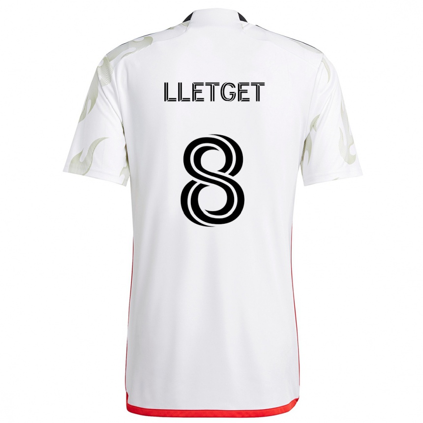 Kids Football Sebastian Lletget #8 White Red Black Away Jersey 2024/25 T-Shirt