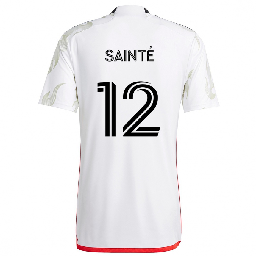 Kids Football Carl Sainté #12 White Red Black Away Jersey 2024/25 T-Shirt