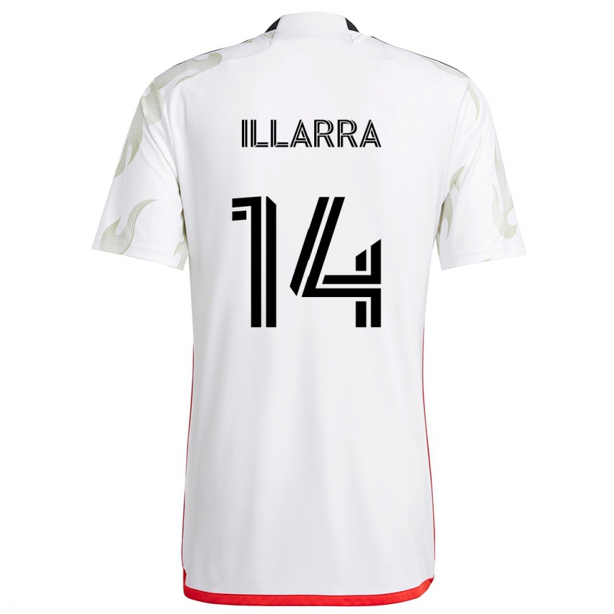 Kids Football Asier Illarramendi #14 White Red Black Away Jersey 2024/25 T-Shirt