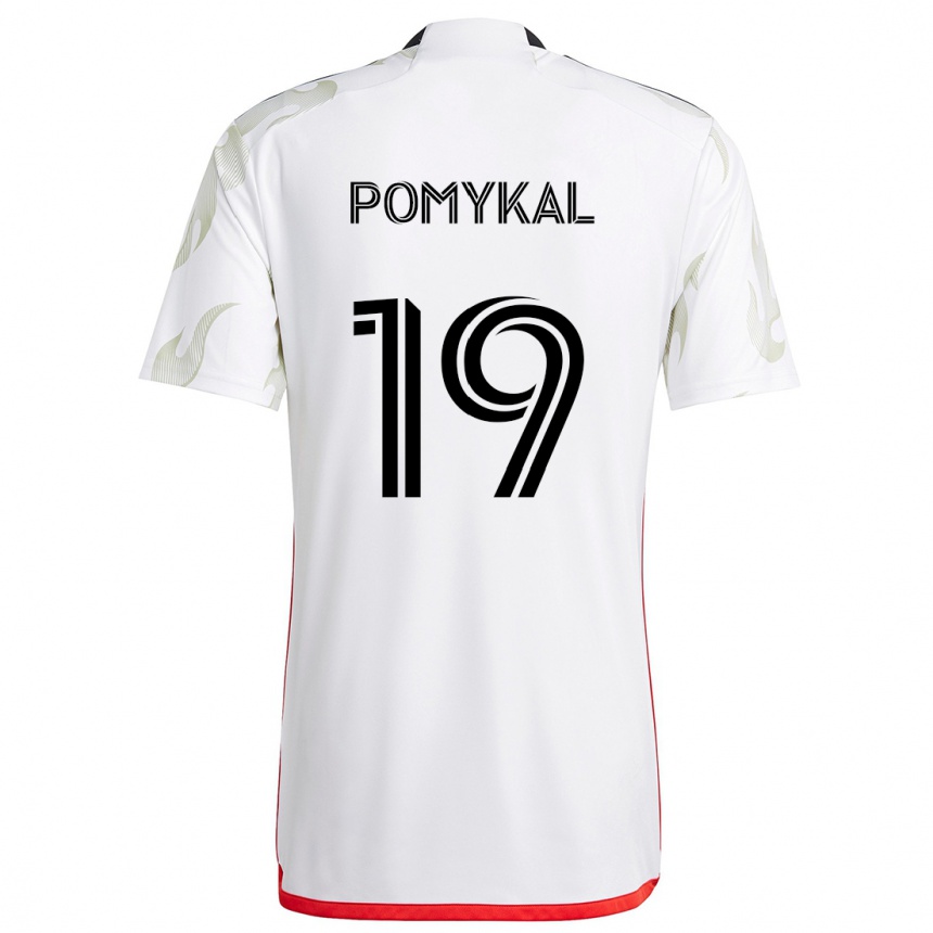 Kids Football Paxton Pomykal #19 White Red Black Away Jersey 2024/25 T-Shirt