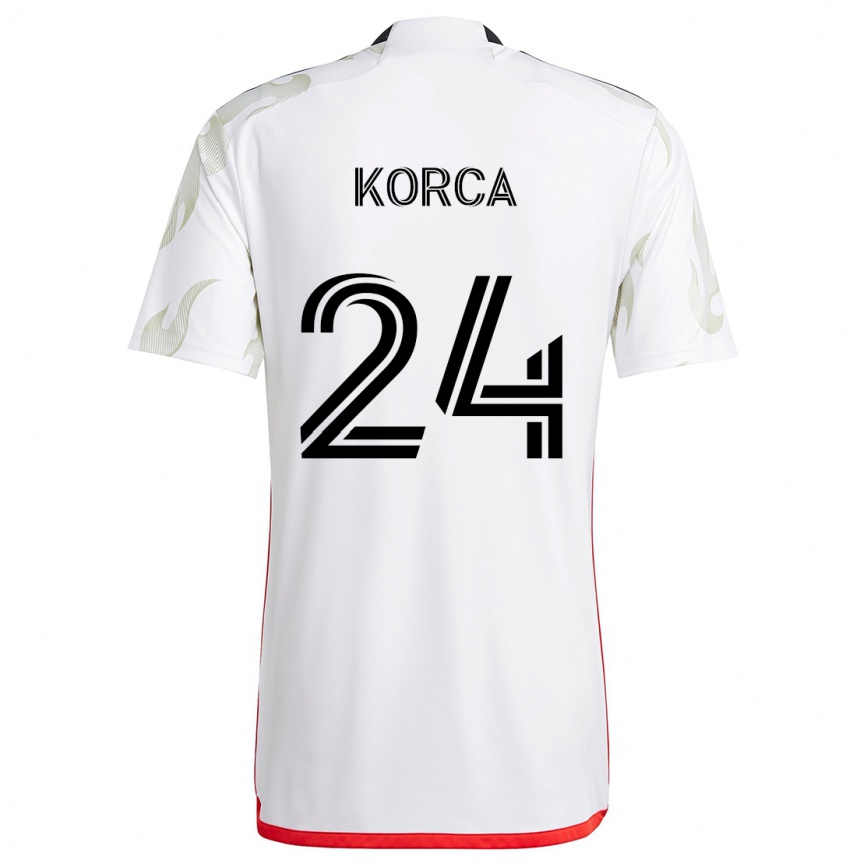 Kids Football Amet Korca #24 White Red Black Away Jersey 2024/25 T-Shirt