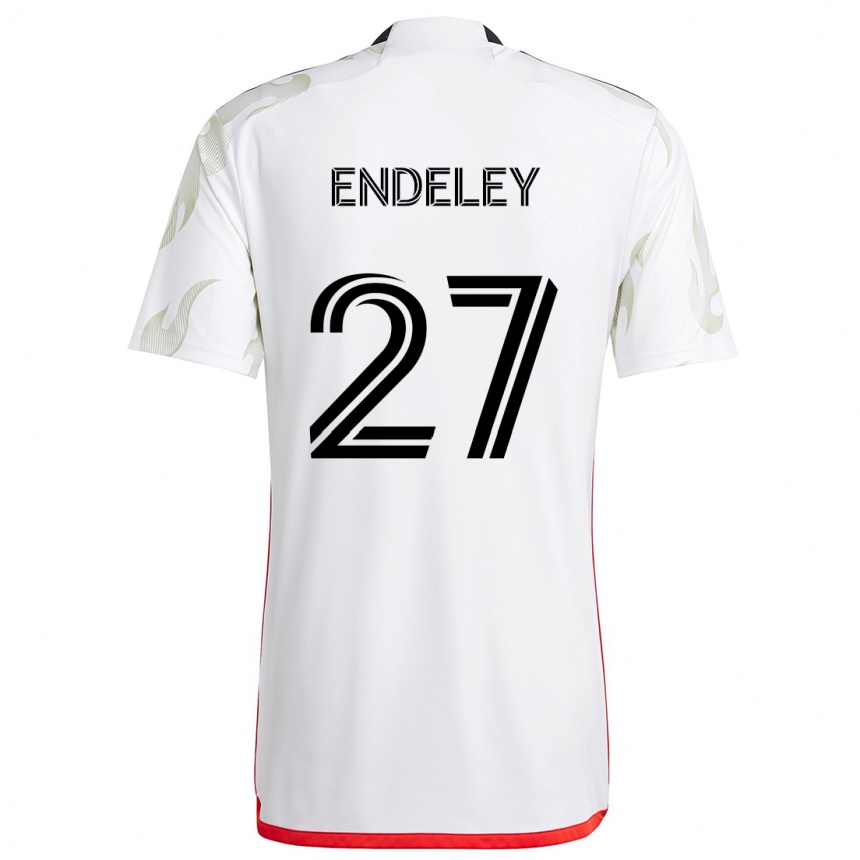 Kids Football Herbert Endeley #27 White Red Black Away Jersey 2024/25 T-Shirt