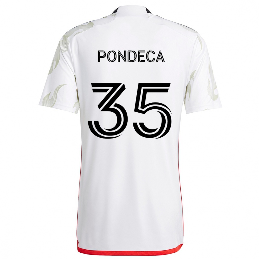 Kids Football Tomas Pondeca #35 White Red Black Away Jersey 2024/25 T-Shirt