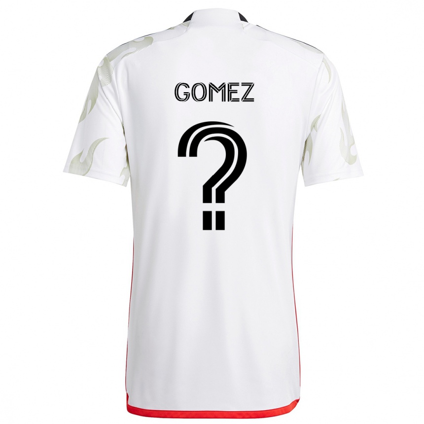 Kids Football Victor Gomez #0 White Red Black Away Jersey 2024/25 T-Shirt