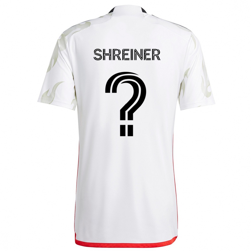 Kids Football Luke Shreiner #0 White Red Black Away Jersey 2024/25 T-Shirt