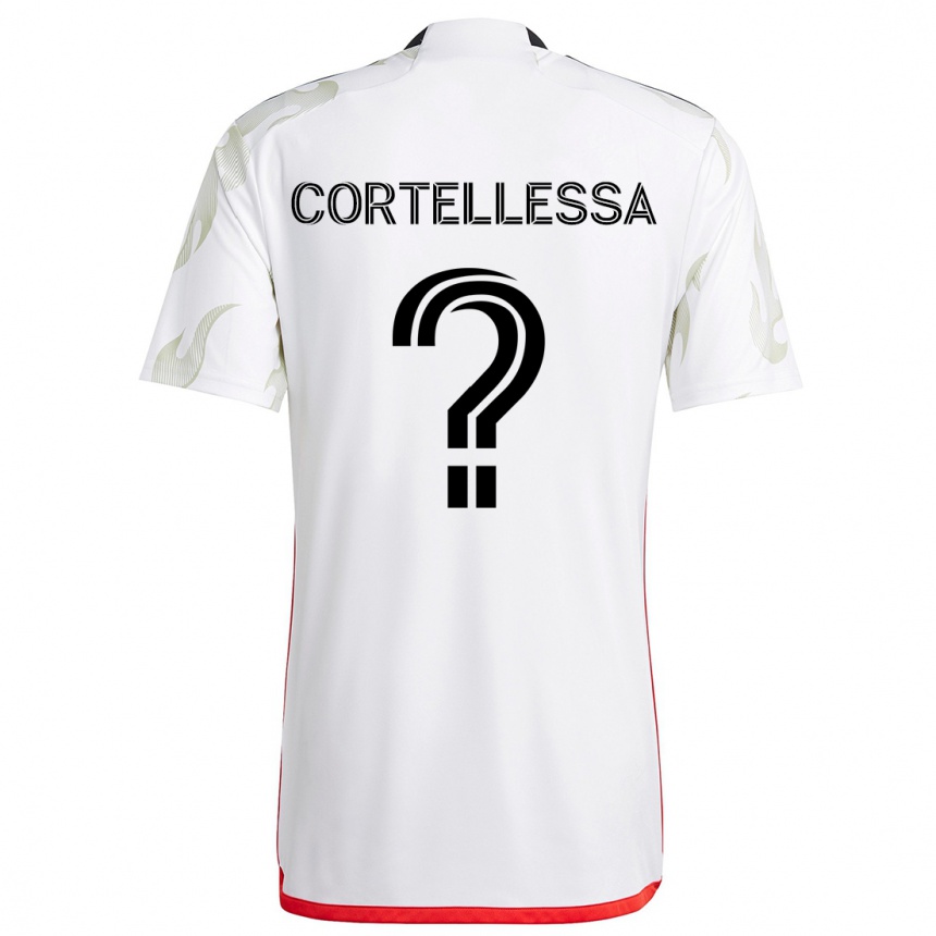 Kids Football Michael Cortellessa #0 White Red Black Away Jersey 2024/25 T-Shirt