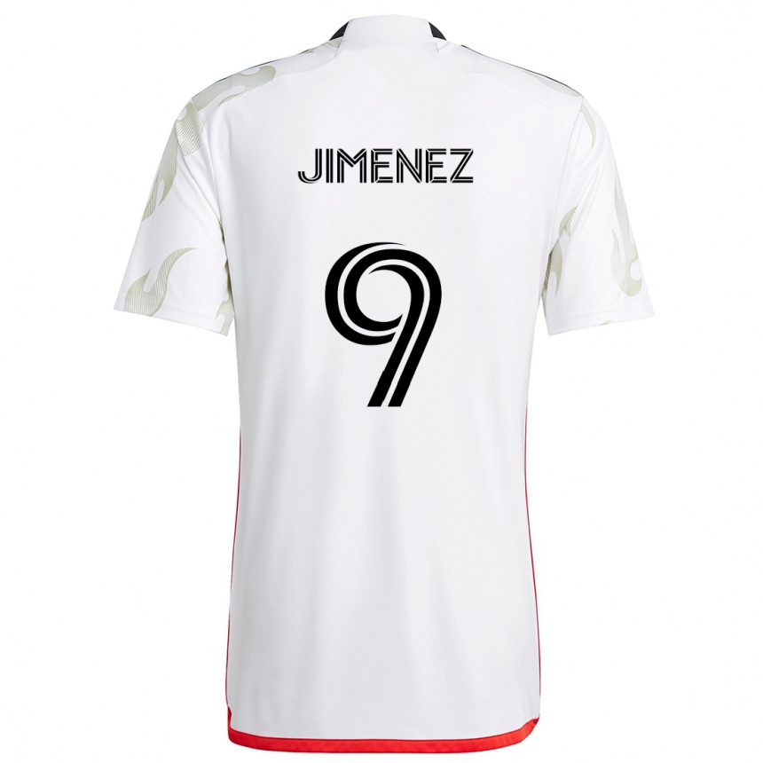 Kids Football Jesús Jiménez #9 White Red Black Away Jersey 2024/25 T-Shirt