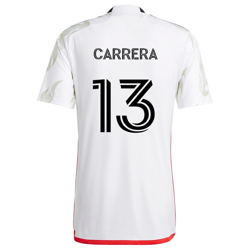 Kids Football Antonio Carrera #13 White Red Black Away Jersey 2024/25 T-Shirt