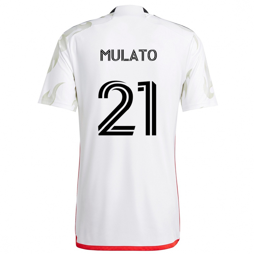 Kids Football José Mulato #21 White Red Black Away Jersey 2024/25 T-Shirt