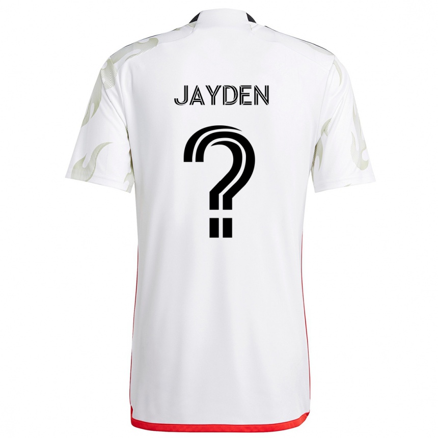 Kids Football Rus Jayden #0 White Red Black Away Jersey 2024/25 T-Shirt