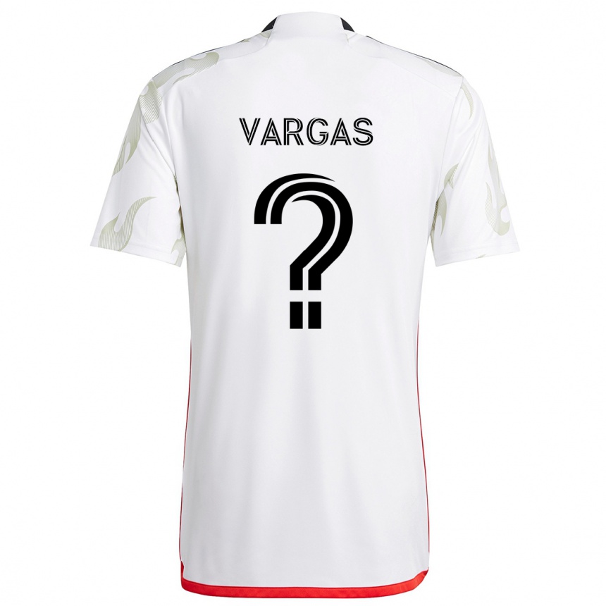 Kids Football Nayrobi Vargas #0 White Red Black Away Jersey 2024/25 T-Shirt