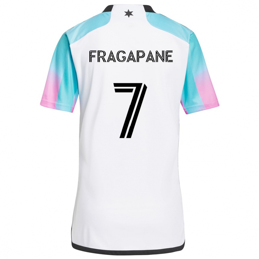 Kids Football Franco Fragapane #7 White Blue Black Away Jersey 2024/25 T-Shirt