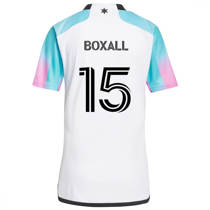 Kids Football Michael Boxall #15 White Blue Black Away Jersey 2024/25 T-Shirt