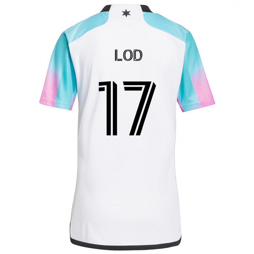 Kids Football Robin Lod #17 White Blue Black Away Jersey 2024/25 T-Shirt