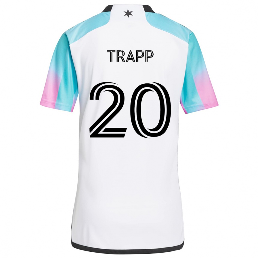 Kids Football Wil Trapp #20 White Blue Black Away Jersey 2024/25 T-Shirt