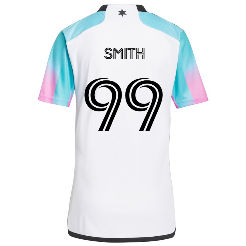 Kids Football Jordan Adebayo-Smith #99 White Blue Black Away Jersey 2024/25 T-Shirt