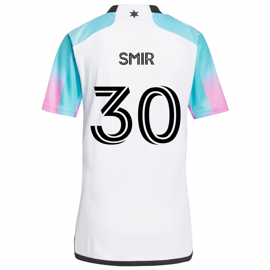 Kids Football Alec Smir #30 White Blue Black Away Jersey 2024/25 T-Shirt