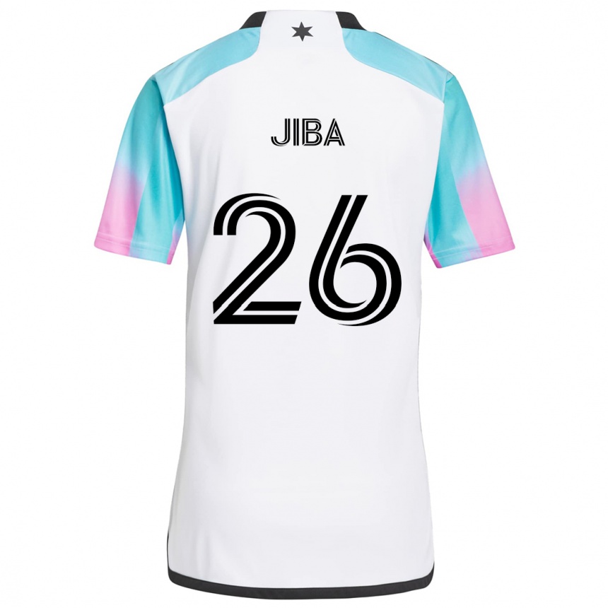 Kids Football Ryen Jiba #26 White Blue Black Away Jersey 2024/25 T-Shirt