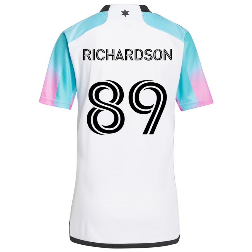 Kids Football Nick Richardson #89 White Blue Black Away Jersey 2024/25 T-Shirt