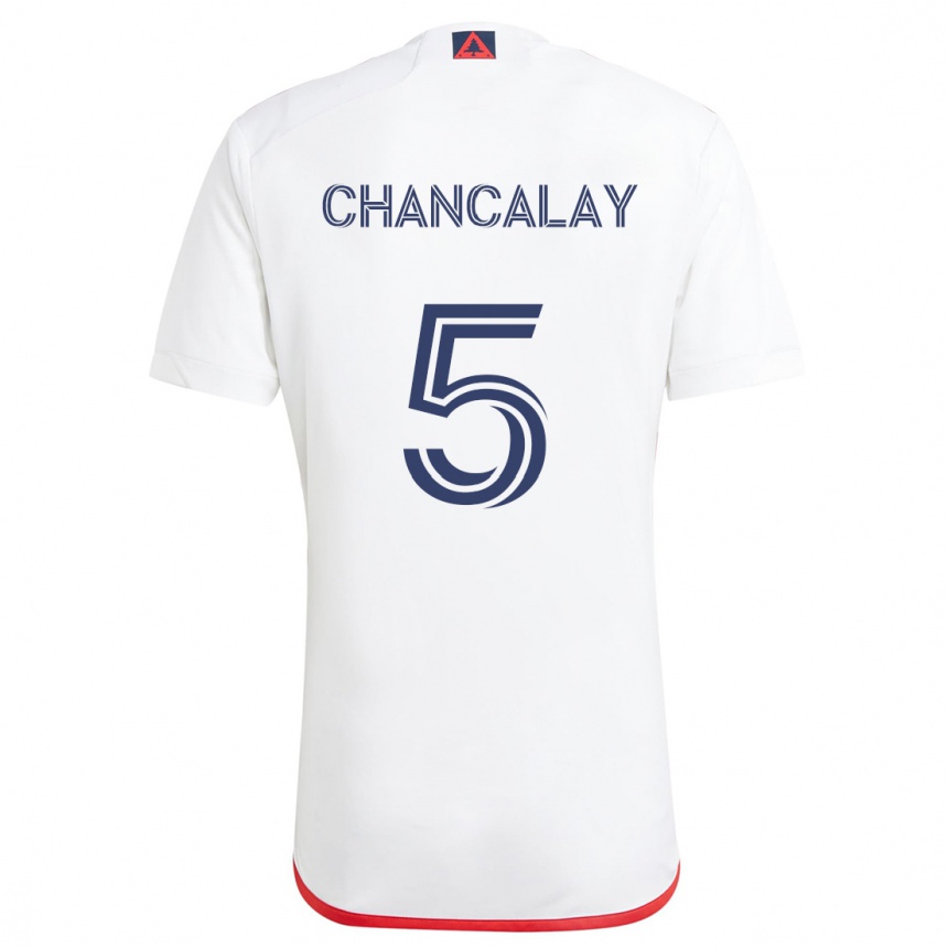 Kids Football Tomás Chancalay #5 White Red Away Jersey 2024/25 T-Shirt