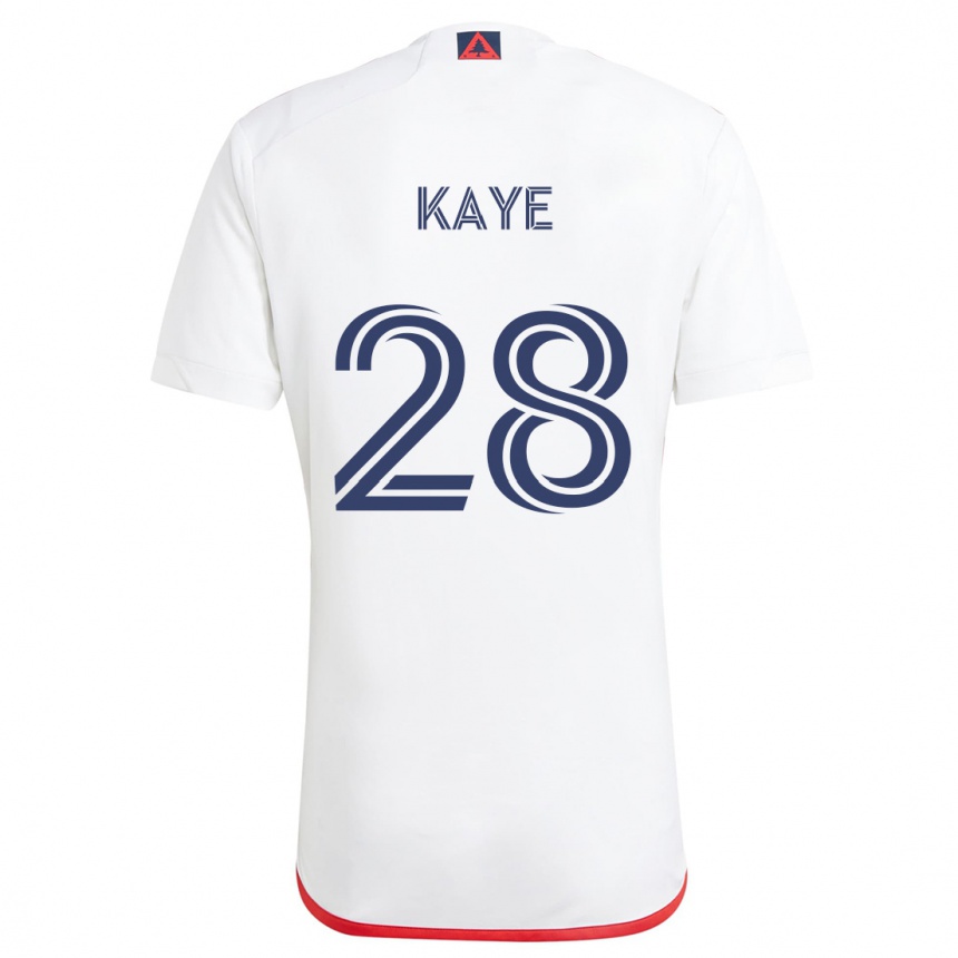 Kids Football Mark-Anthony Kaye #28 White Red Away Jersey 2024/25 T-Shirt