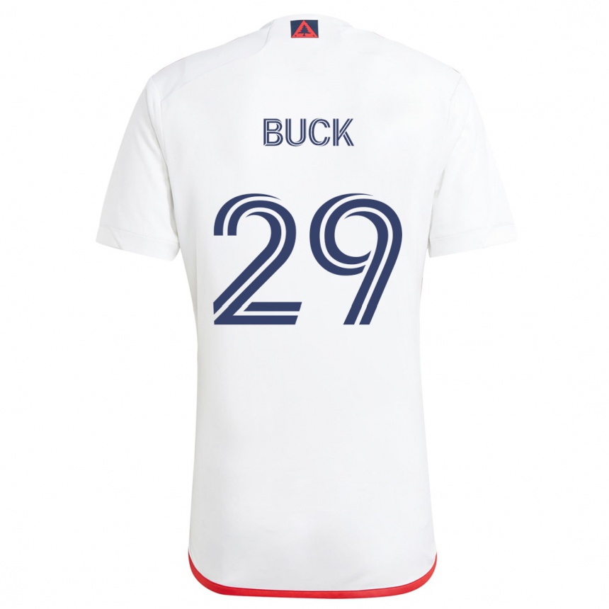 Kids Football Noel Buck #29 White Red Away Jersey 2024/25 T-Shirt