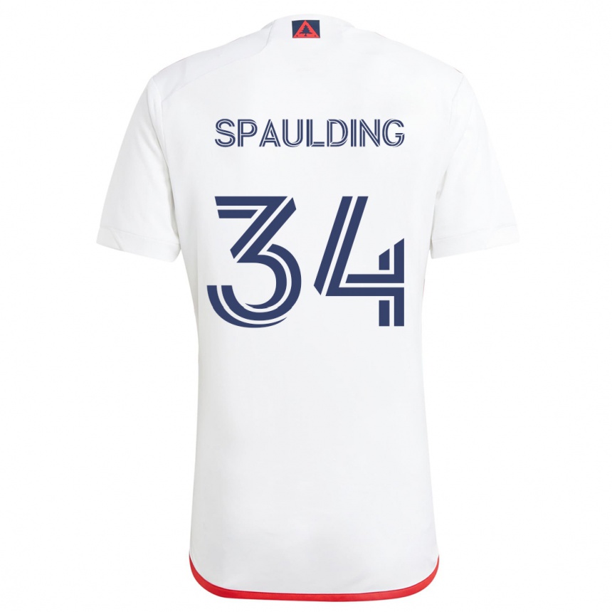 Kids Football Ryan Spaulding #34 White Red Away Jersey 2024/25 T-Shirt