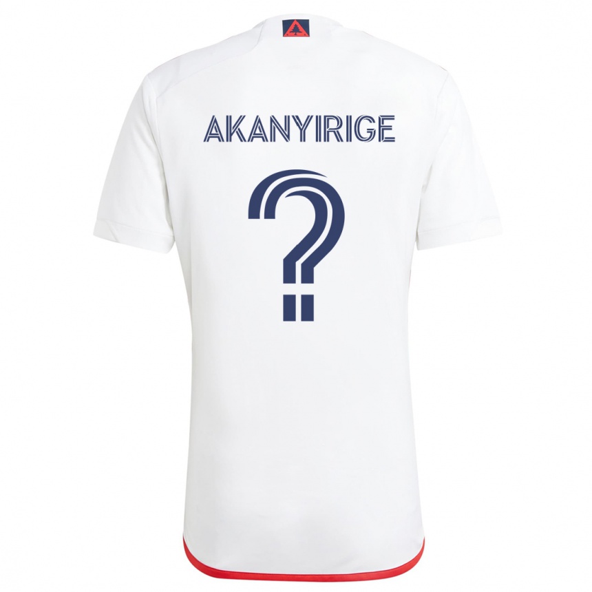 Kids Football Jacob Akanyirige #0 White Red Away Jersey 2024/25 T-Shirt