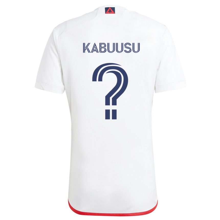 Kids Football Jamie Kabuusu #0 White Red Away Jersey 2024/25 T-Shirt