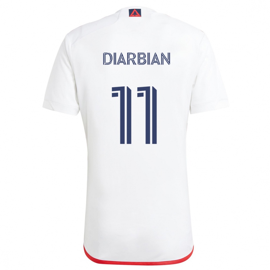 Kids Football Gevork Diarbian #11 White Red Away Jersey 2024/25 T-Shirt