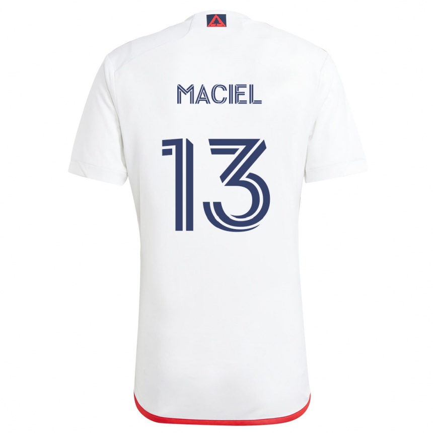 Kids Football Maciel #13 White Red Away Jersey 2024/25 T-Shirt