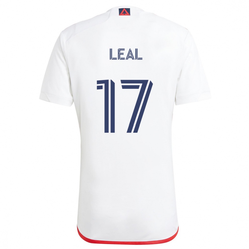 Kids Football Patrick Leal #17 White Red Away Jersey 2024/25 T-Shirt