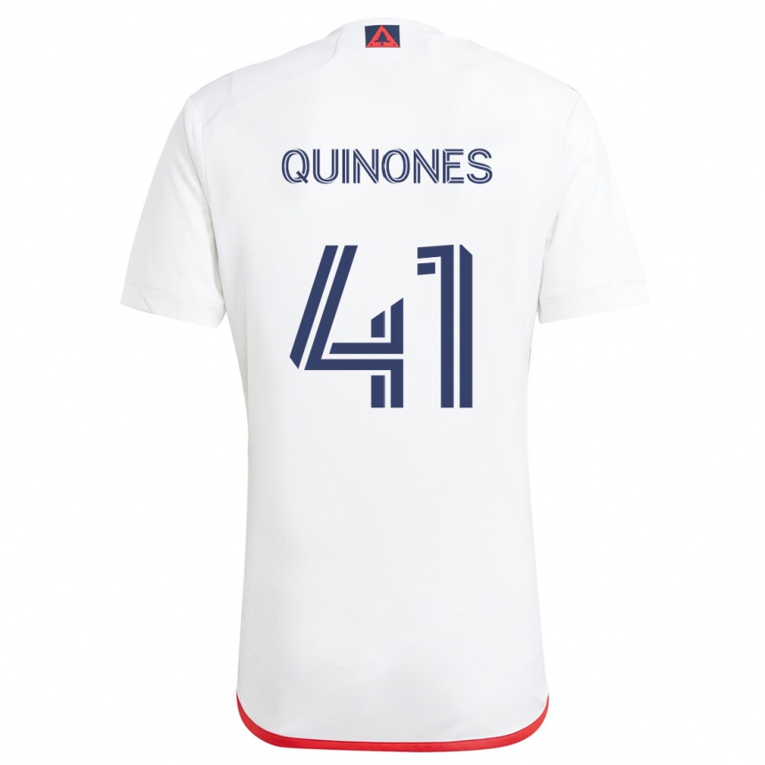 Kids Football Colby Quiñónes #41 White Red Away Jersey 2024/25 T-Shirt