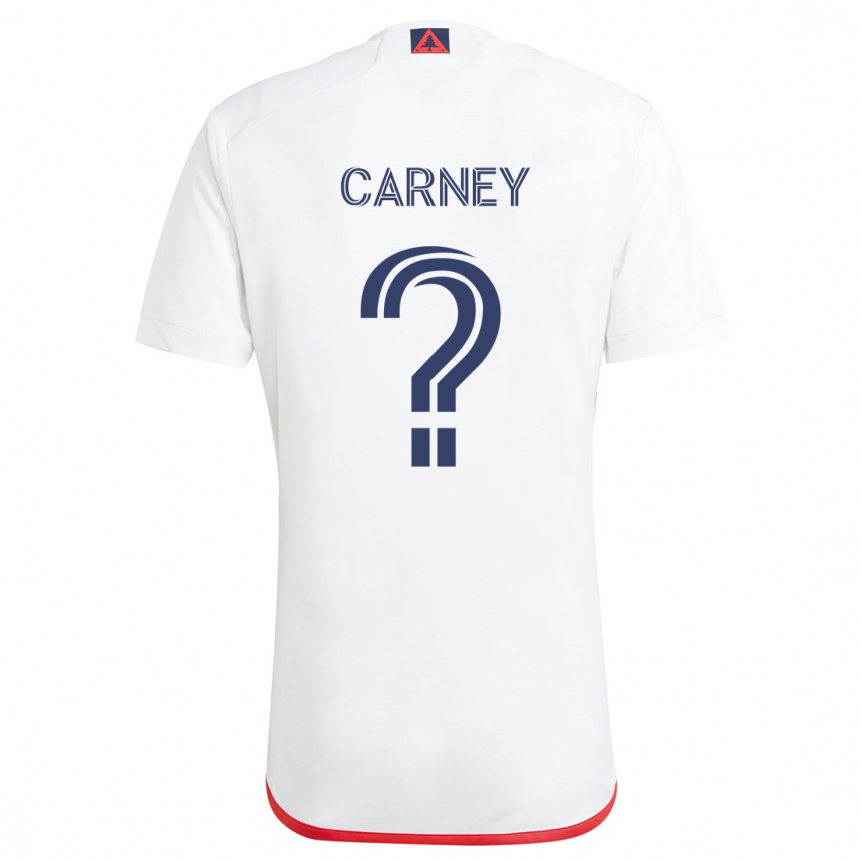 Kids Football Ryan Carney #0 White Red Away Jersey 2024/25 T-Shirt