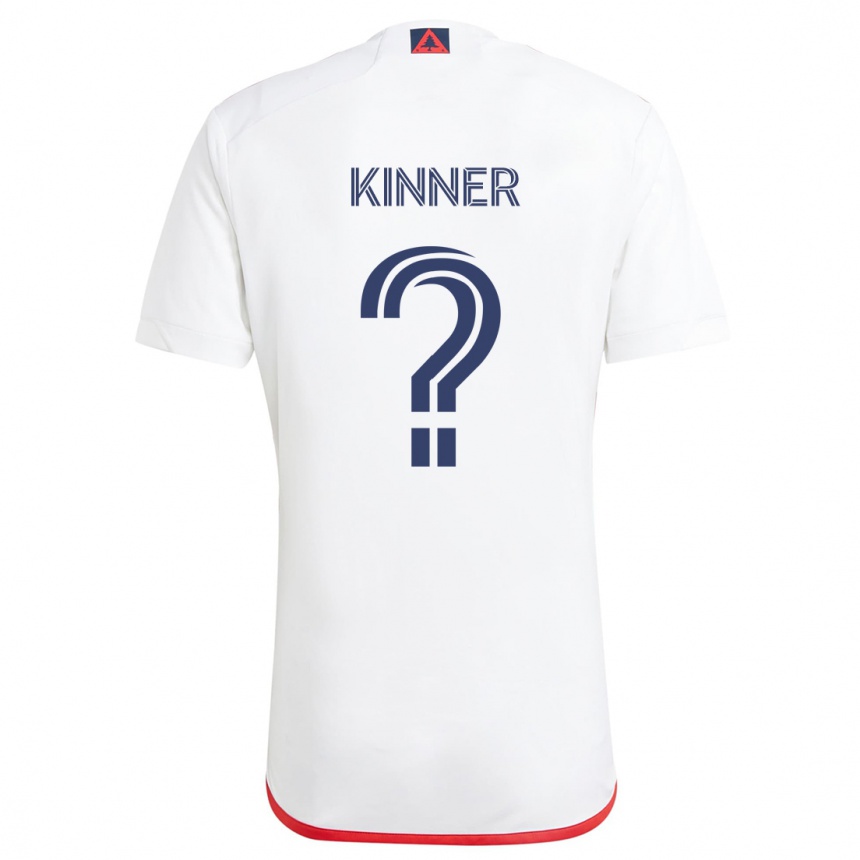 Kids Football Sage Kinner #0 White Red Away Jersey 2024/25 T-Shirt