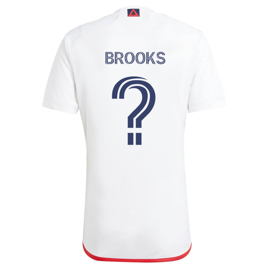 Kids Football Brian Brooks #0 White Red Away Jersey 2024/25 T-Shirt