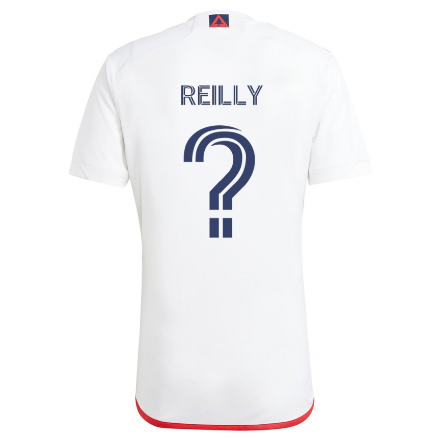 Kids Football Aidan Reilly #0 White Red Away Jersey 2024/25 T-Shirt