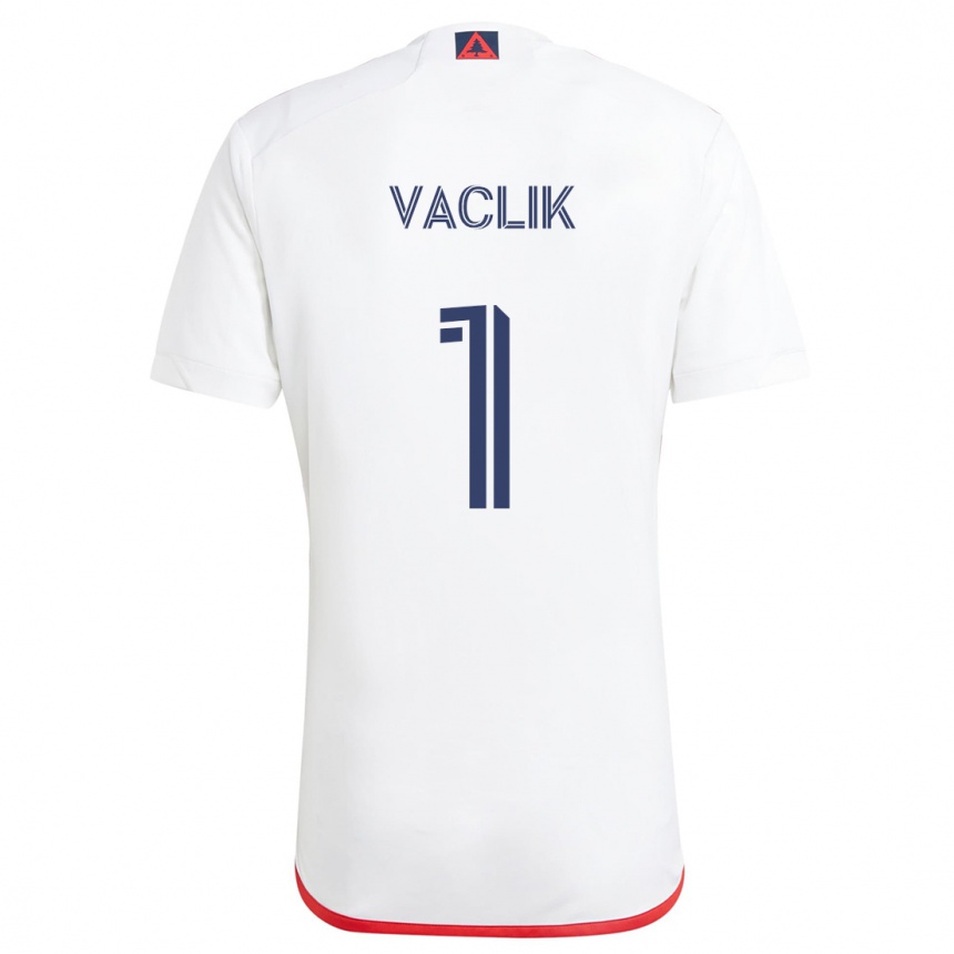 Kids Football Tomas Vaclik #1 White Red Away Jersey 2024/25 T-Shirt