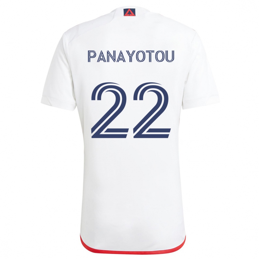 Kids Football Jack Panayotou #22 White Red Away Jersey 2024/25 T-Shirt