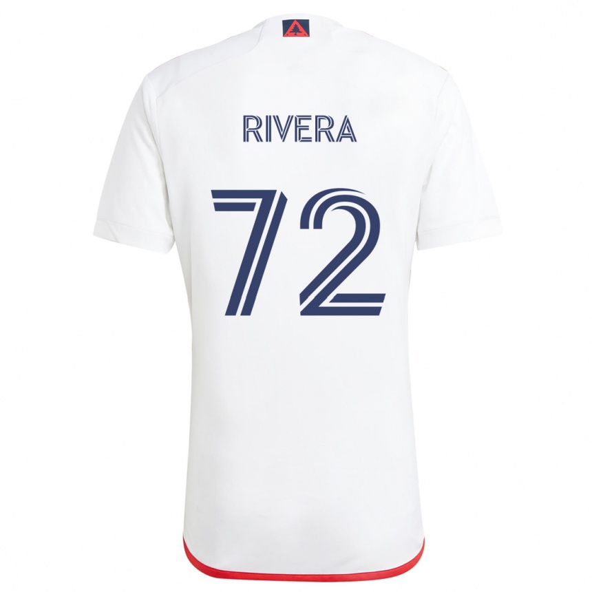 Kids Football Damián Rivera #72 White Red Away Jersey 2024/25 T-Shirt