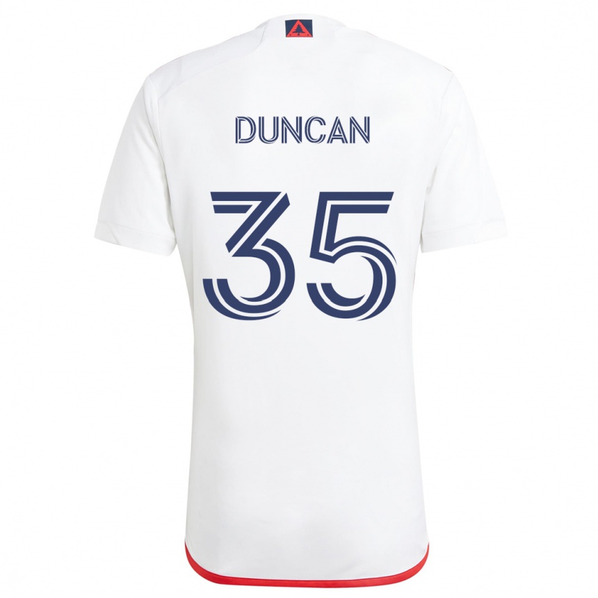 Kids Football Nakye Greenidge-Duncan #35 White Red Away Jersey 2024/25 T-Shirt