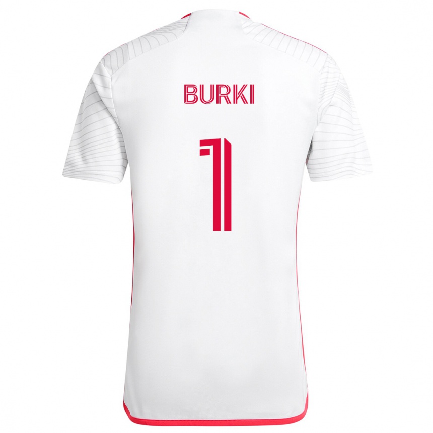 Kids Football Roman Bürki #1 White Red Away Jersey 2024/25 T-Shirt