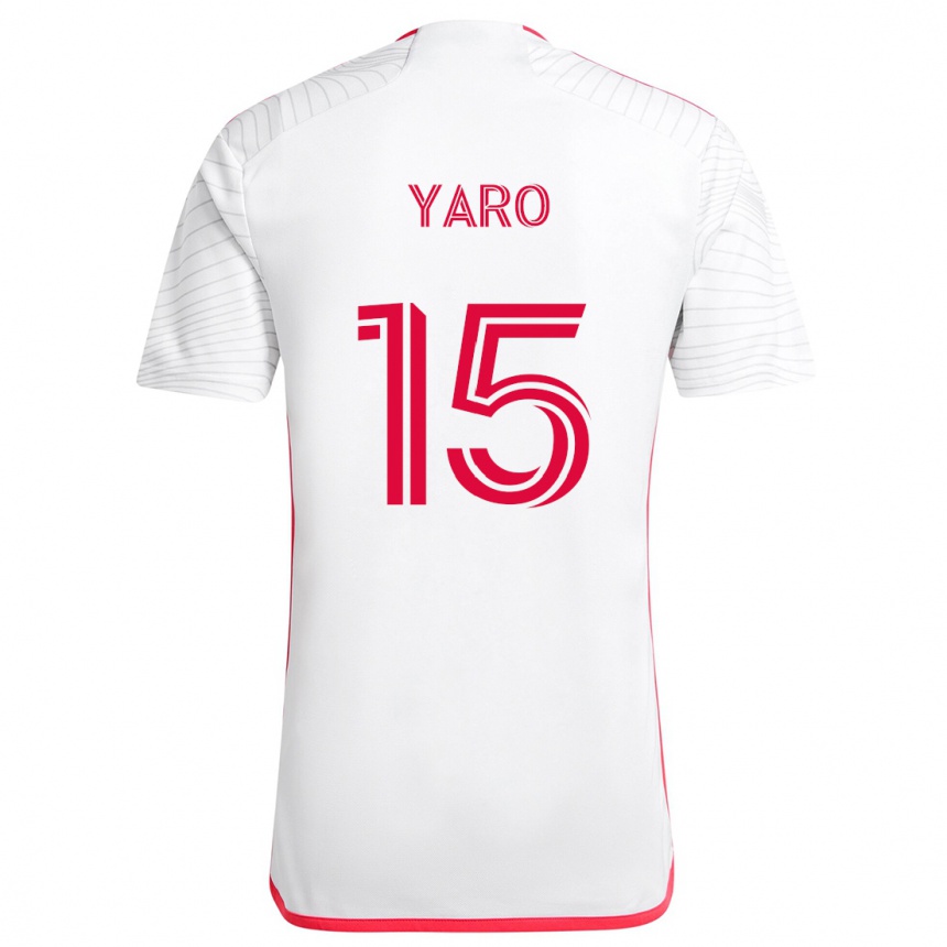 Kids Football Joshua Yaro #15 White Red Away Jersey 2024/25 T-Shirt